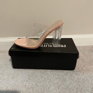 Nude & Clear Heeled Mule — Size 8 (NEW)